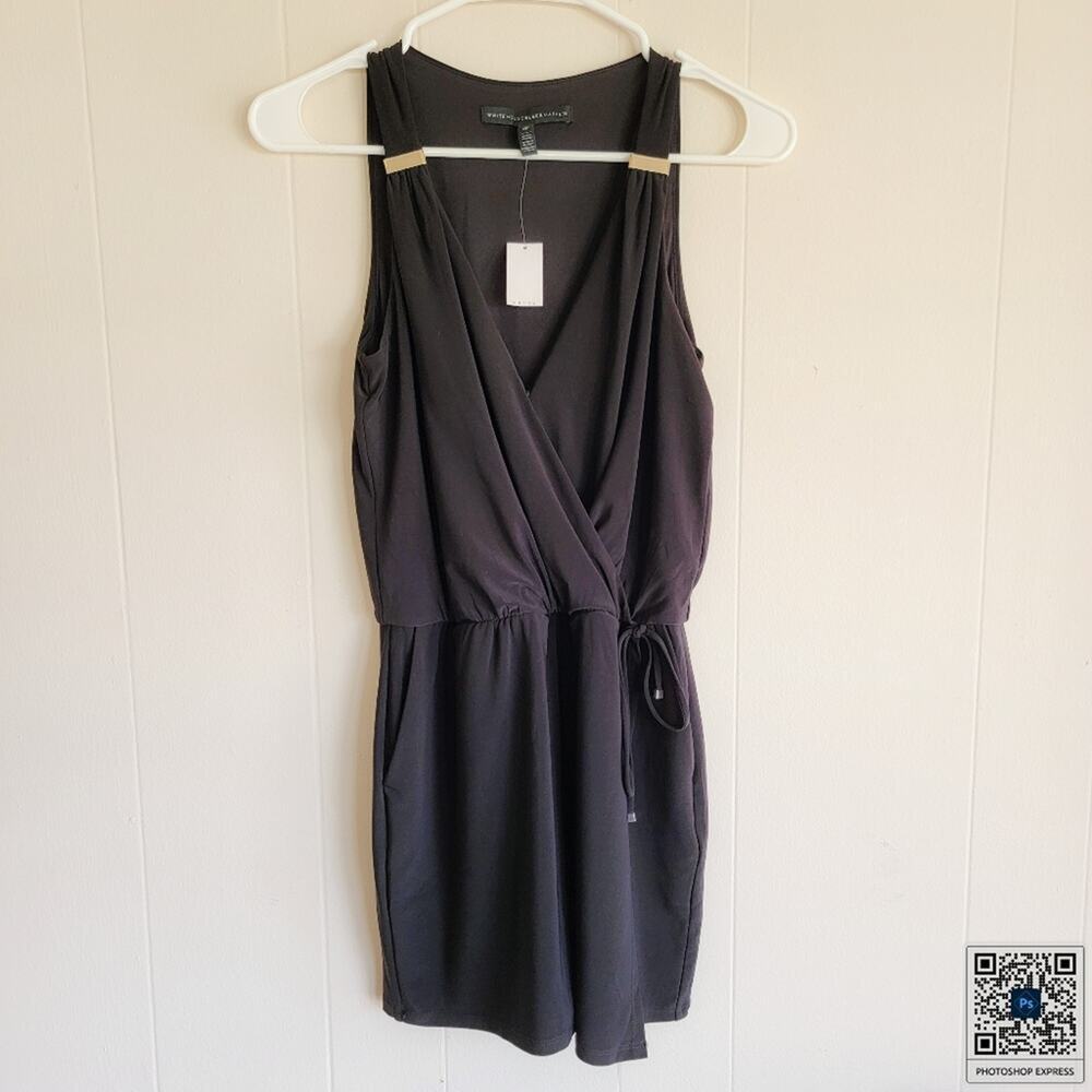 White House Black‎ Market Petite Black V-neck Romper